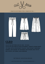 Lataa kuva Galleria-katseluun, CUT & SEW PATTERNS: CLEO NAISTEN CULOTTESHOUSUKAAVAT