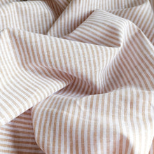 Lataa kuva Galleria-katseluun, PELLAVA-PUUVILLA: KAPEAT RAIDAT, BEIGE