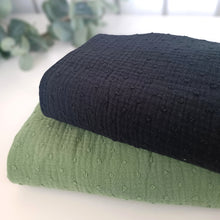 Lataa kuva Galleria-katseluun, DOUBLE GAUZE: DOBBY, MUSTA