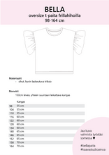 Lataa kuva Galleria-katseluun, KAAVASTUDIO AINOA: BELLA LASTEN OVERSIZE T-PAITA, koot 98-164