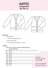 Lataa kuva Galleria-katseluun, KAAVASTUDIO AINOA: AATOS LASTEN COLLEGETAKKI, koot 86-140