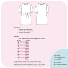 Lataa kuva Galleria-katseluun, KAAVASTUDIO AINOA: TAINI-trikoomekko, koot 32-54