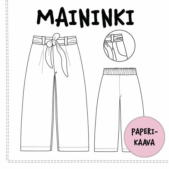 KAAVASTUDIO AINOA: LASTEN MAININKI-HOUSUT, koot 104-140