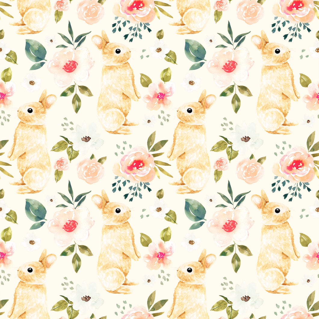 Pala 60 cm: SOFTSHELL, BUNNY FLORAL, LIGHT PEACH -60%