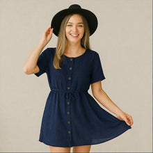Lataa kuva Galleria-katseluun, Pala 1,7 m: VISKOOSI-PELLAVA, NAVY -40%
