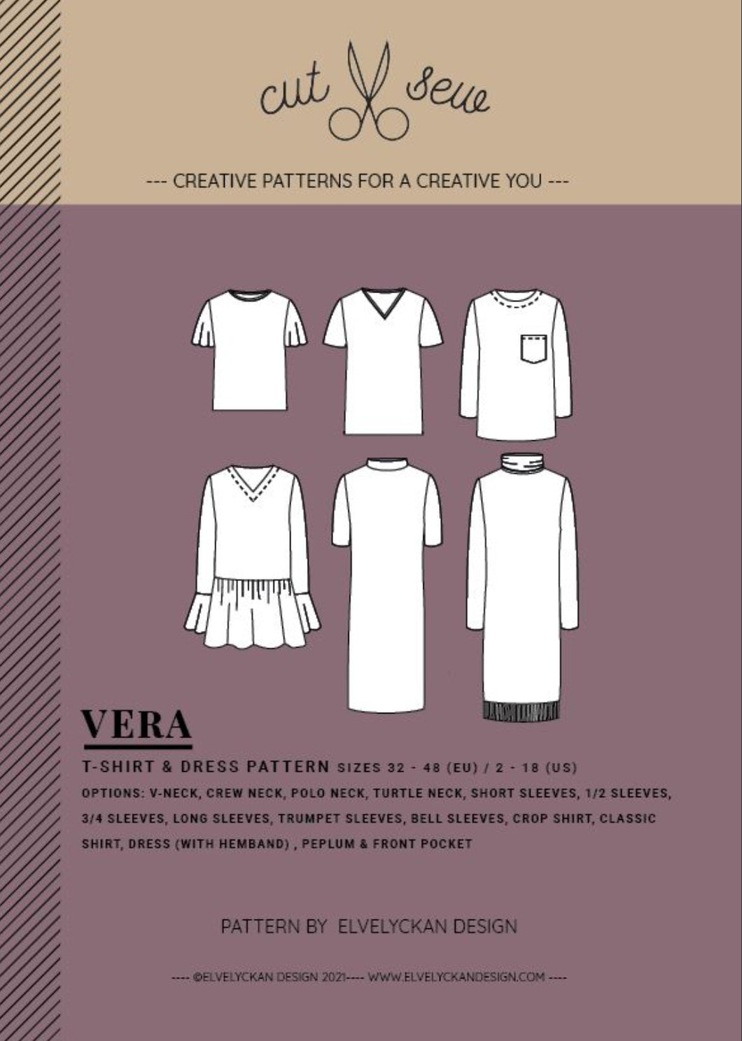 CUT & SEW PATTERNS: VERA NAISTEN YLÄOSA- JA MEKKOKAAVAT