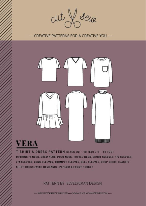 CUT & SEW PATTERNS: VERA NAISTEN YLÄOSA- JA MEKKOKAAVAT