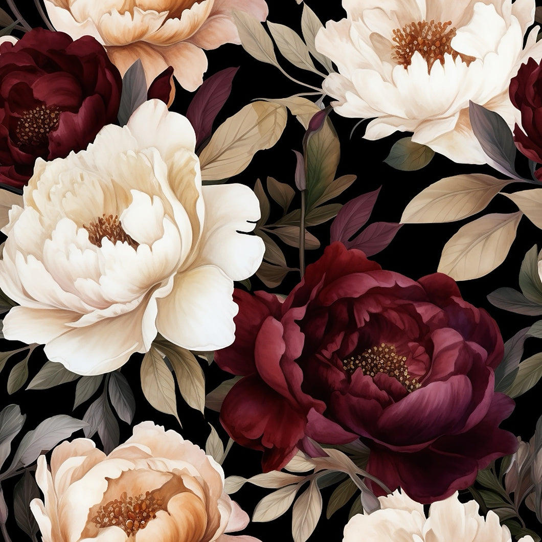 TRIKOO DREAMY PEONIES, MUSTA