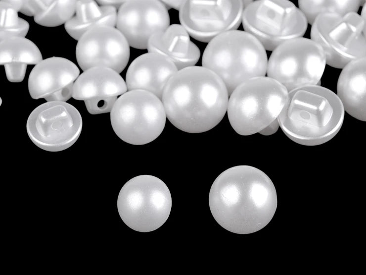 PUOLIPYÖREÄ HELMIÄISNAPPI, 12 mm