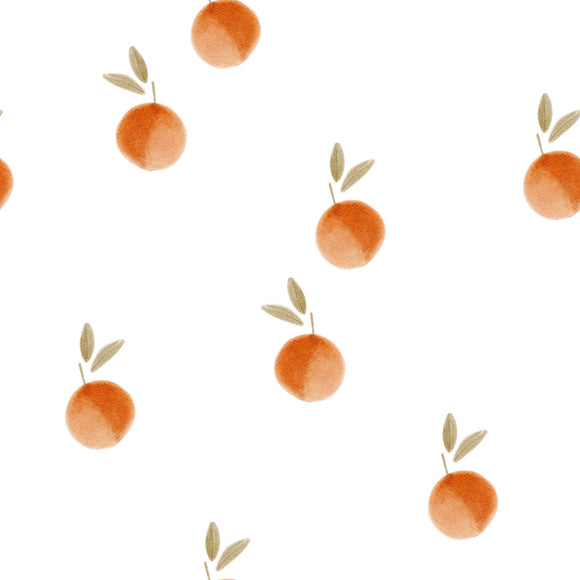 TRIKOO SWEET ORANGES, VALKOINEN extraleveä, 100 cm pala