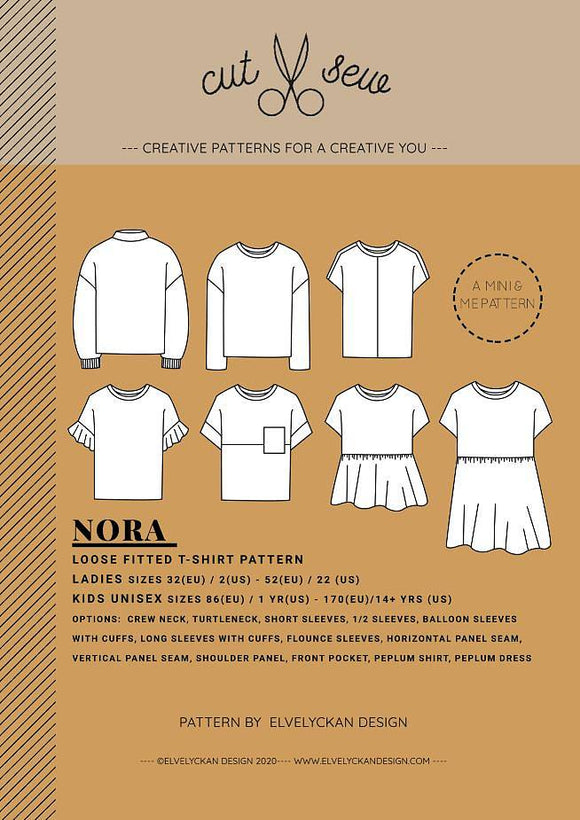 CUT & SEW PATTERNS: NORA NAISTEN JA LASTEN PAITAKAAVAT