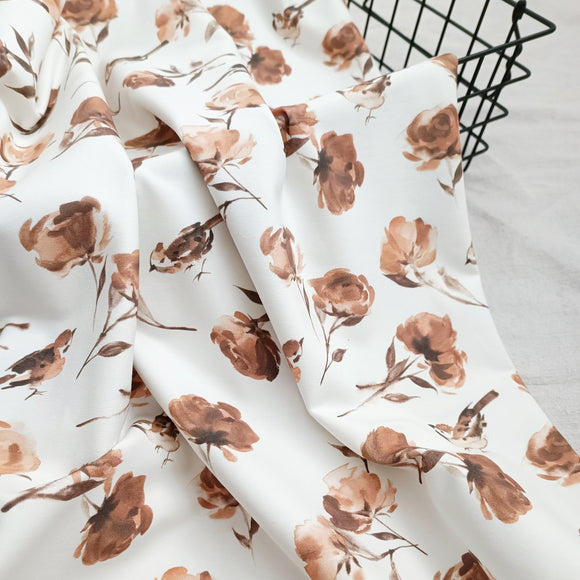 TRIKOO FAMILY FABRICS, ROSES AND BIRDS, 100 cm pala